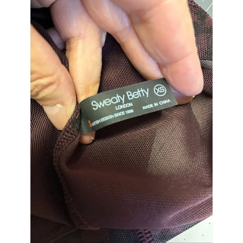 Sweaty Betty Long Sleeve Cropped Sheer Mesh Top in Floral Size XS - Picture 8 of 8